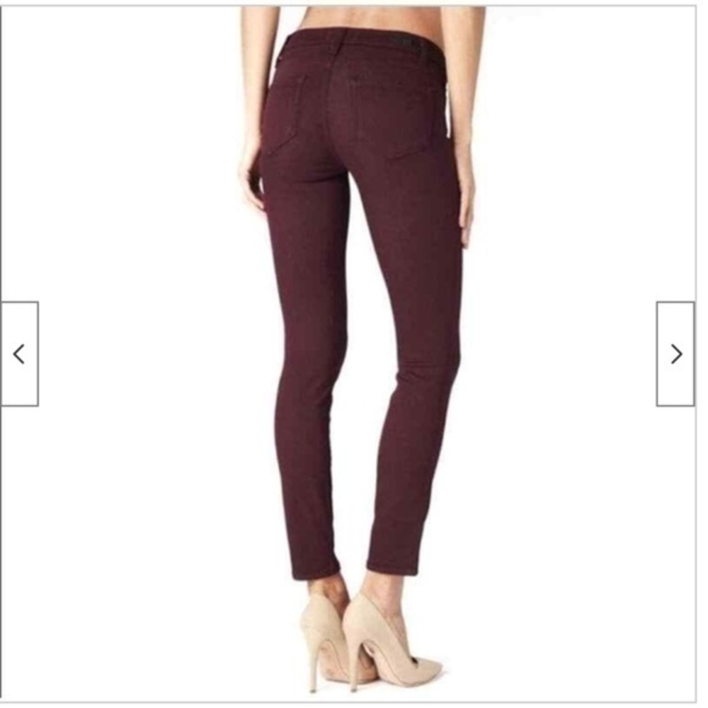🍕🪻PAIGE Skyline Skinny Ankle Jeans dyed Purple Aubergine Size 28 CLOSEOUT